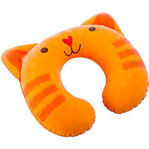 Надувная флокированная подушка-подголовник Кот для детей Intex Kidz Travel