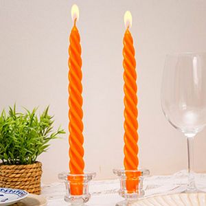Свечи витые, оранжевые, 2.3х24.5 см (упаковка 2 шт.)