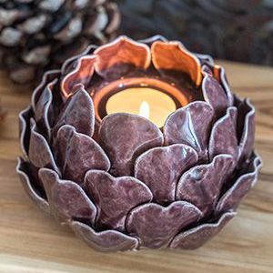 Керамический подсвечник МАЛЕВВИЯ под чайную свечу, шоколадный, 9 см