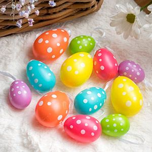 Декоративные пасхальные яйца ГОРОШКОВОЕ НАСТРОЕНИЕ, 4-6 см (упаковка 12 шт.)