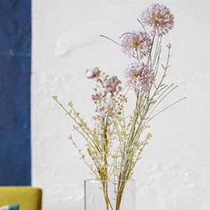 Искусственные цветы ЗОНТИКИ, пластик, серо-сиреневые, 68 см