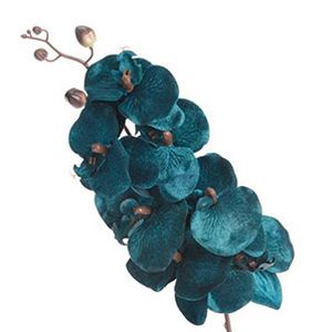 Искусственная орхидея БАРХАТНЫЕ СУМЕРКИ, текстиль, 80 см