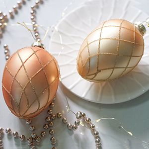 Подвесные украшения - яйца МАЛЬЯ ШИНТИЛАНТЕ, стекло, 10 см, 2 шт.