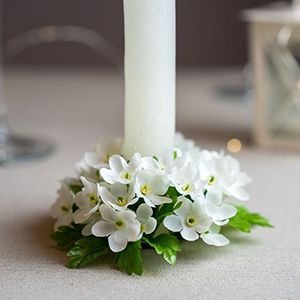 Венок для свечи АЛЬПИЙСКИЙ БУКЕТ, белый, 10 см