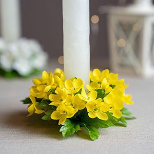 Венок для свечи АЛЬПИЙСКИЙ БУКЕТ, жёлтый, 10 см