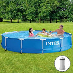 Каркасный бассейн Intex Metal Frame Pool, 366х76 см + фильтр-насос, INTEX
