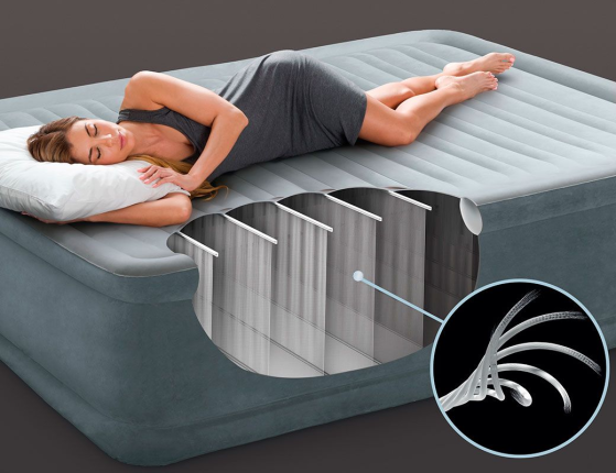 Двуспальная кровать Intex Comfort-Plush Elevated Airbed (Queen), 152х203х46 см, со встроенным насосом 220