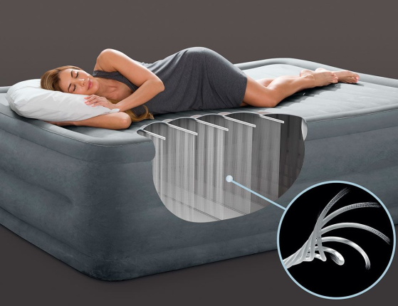 Надувная кровать Intex Comfort-Plush High Rise Airbed (Queen), 152х203х56 см, со встроенным насосом 220