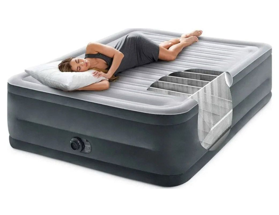 Надувная кровать Intex Comfort-Plush High Rise Airbed (Queen), 152х203х56 см, со встроенным насосом 220