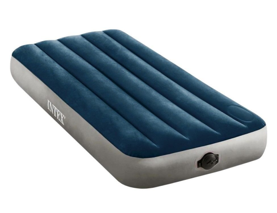 Односпальный надувной матрас Intex Single-High Airbed (Twin), 99х191х25 см, со встроенным насосом от батареек
