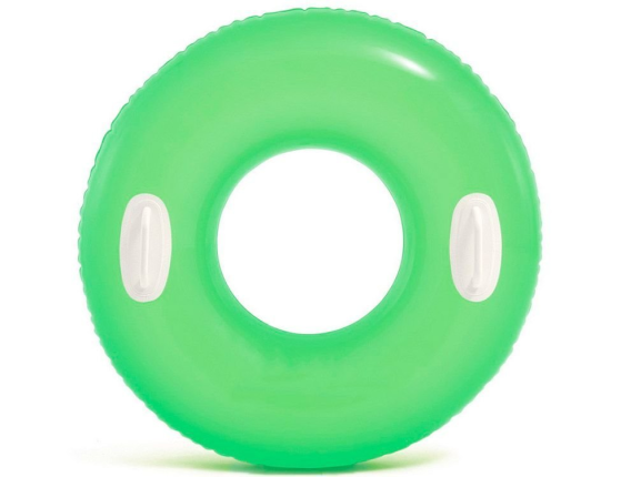 Надувной круг Блестящий с ручками, зеленый, диаметр 76 см, от 8 лет