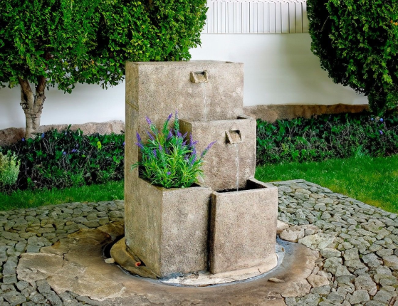 Декоративный садовый фонтан  с кашпо ФИРМИНО, 40x42x70 см,