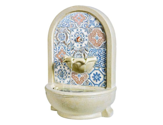 Декоративный садовый фонтан с мозаикой ЛИВИЙЯ, искусственный камень, 54х36 см