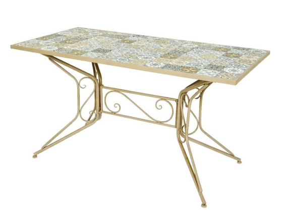 Садовая мебель с мозаикой ТУЛУЗА (стол и 4 стула), металл, керамика
