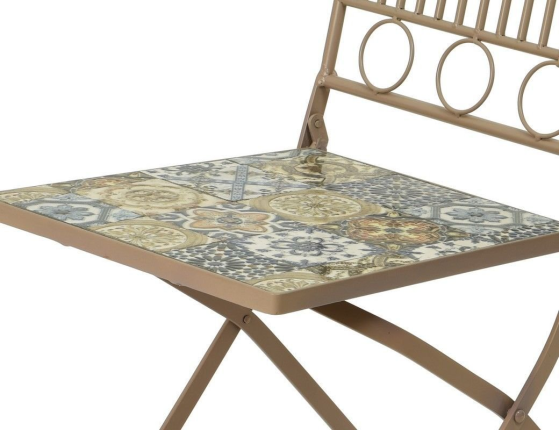 Садовая мебель с мозаикой ТУЛУЗА (стол и 4 стула), металл, керамика