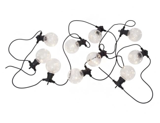 Гирлянда из лампочек BIG CIRCUS, 10 прозрачных ламп, 100 тёплых белых микро LED-огней, 4.5+5 м, 220/3.2 V, уличная