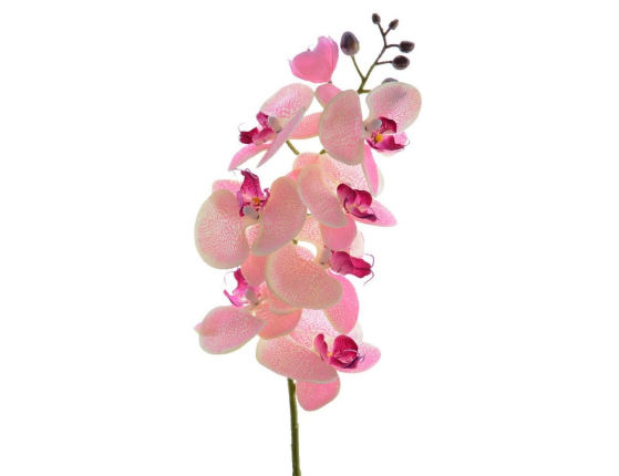 Декоративная ветка искусственная ОРХИДЕЯ,  полиэстер, нежно-розовая, 77 см