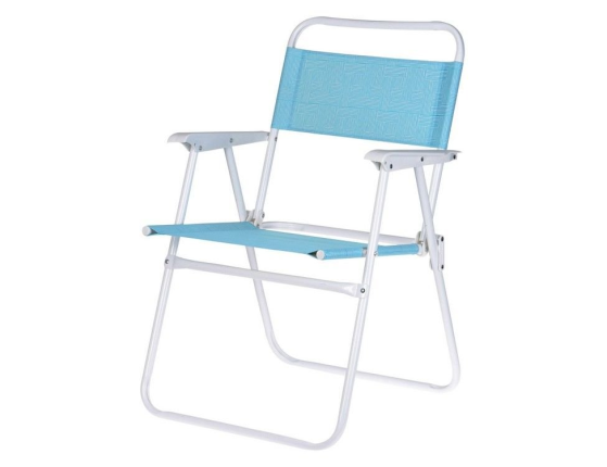 Складное пляжное кресло LUX COMFORT, полиэстер 600D, металл, голубое, 50х54х79 см