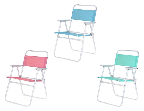 Складное пляжное кресло LUX COMFORT, полиэстер 600D, металл, голубое, 50х54х79 см