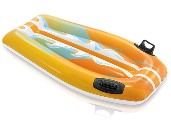 Надувной плот для плавания Intex с держателями оранжевый, 112х62 см, от 6 лет