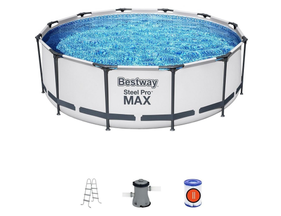 Бассейн каркасный Bestway Steel Pro Мах, 366 х 100 см + фильтр-насос + лестница