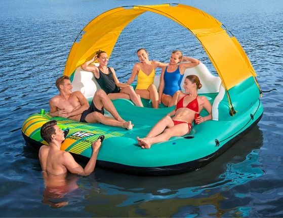 Надувной плот-остров Sunny Lounge для отдыха на воде, 291х265х83 см, BestWay
