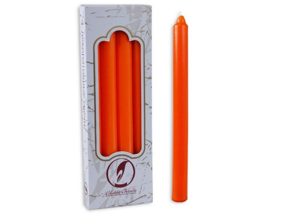 Свечи классические, оранжевые, 2х25 см (4 шт.)