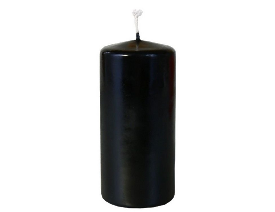 Свеча столбик, чёрная, 6х12.5 см
