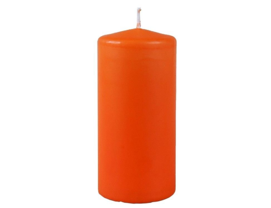 Свеча столбик, оранжевая, 6х12.5 см