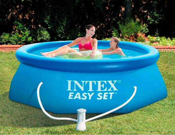 Надувной бассейн INTEX Easy Set Pool, 244х76 см + фильтр-насос
