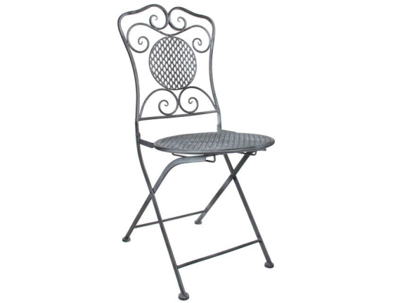 Комплект дачной мебели АЖУРНЫЙ ПРОВАНС (2 стула, стол), металл, серый