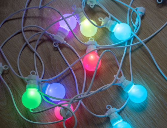 Гирлянда из лампочек CREAMY PAINTS, 20 разноцветных RGB LED-огней, 9.5+5 м, белый провод, ПДУ, таймер, контроллер, коннектор, уличная, Kaemingk
