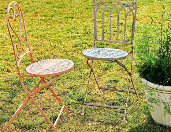 Садовая мебель с мозаикой TURKISH ROMANCE (стол и 2 стула), металл, керамика