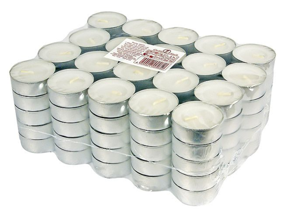 Чайные свечи, белые, 3.8х1.6 (упаковка 100 шт.)