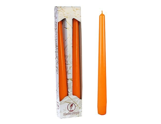 Свечи античные, оранжевые, 2.3х25 см (упаковка 2 шт.)