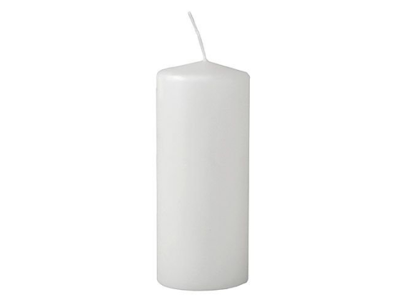 Свеча столбик, белая, 7х17 см