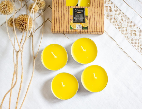 Ароматические чайные свечи ЦИТРОНЕЛЛА, жёлтые, 5.9х2.2 см (упаковка 6 шт.)