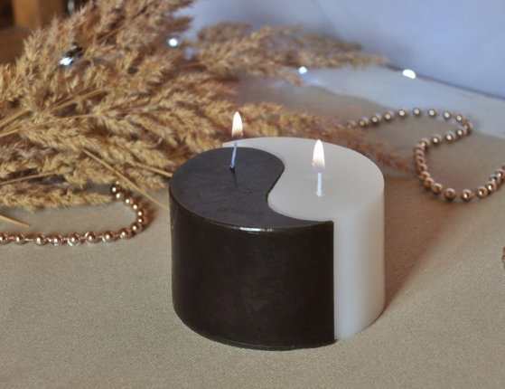 Декоративная свеча ИНЬ-ЯН, 12.5х7.5 см