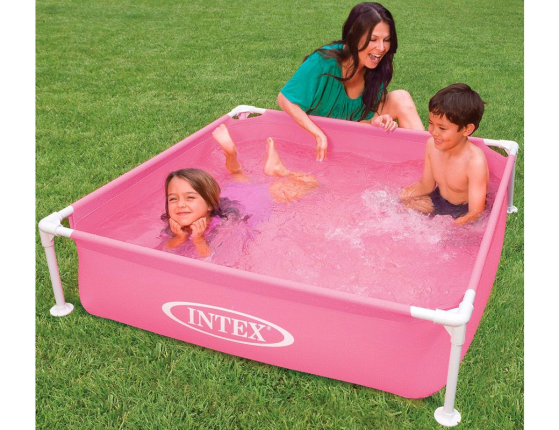 Каркасный бассейн Intex мини (розовый), 122х122х30 см, от 2 лет