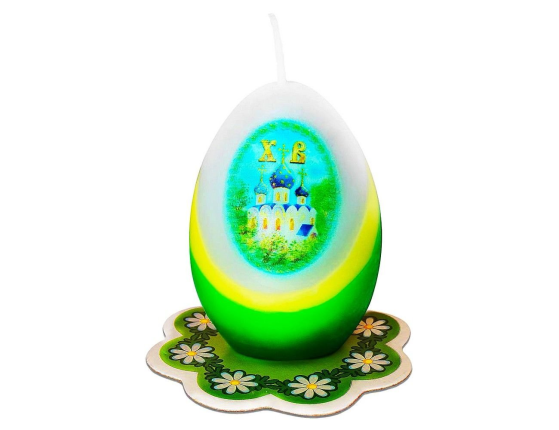 Пасхальная свеча-яйцо ЦЕРКОВЬ, 6 см