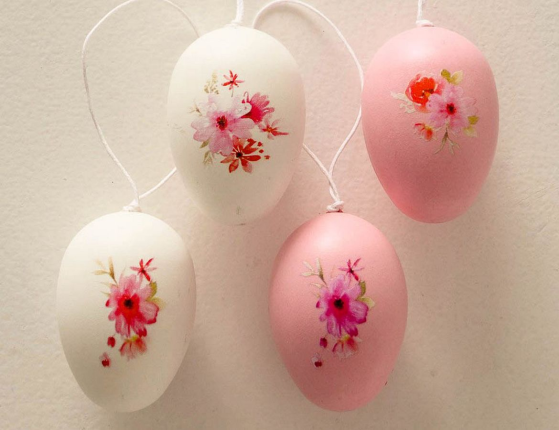 Декоративные пасхальные яйца ВЕСЕННЕЕ НАСТРОЕНИЕ, пластик, 6 см, 12 шт.