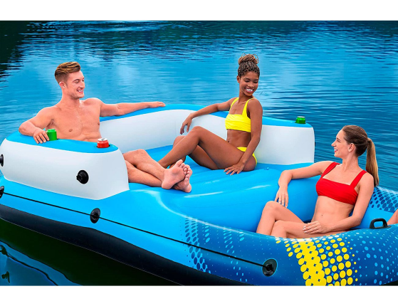 Надувной плот-остров Summer Oasis для отдыха на воде, 305х186х58 см, BestWay