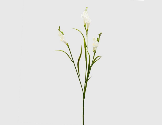 Декоративная ветка-цветок ФРЕЗИЯ БЕЛАЯ, 65 см