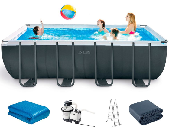 Каркасный бассейн Intex Rectangular Ultra XTR Frame Pool, 549х274х132 см + фильтр-насос (песочный) + аксессуары
