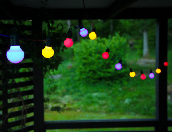 Электрогирлянда PARTY BALLS с крючками, 20 акварельных цветных LED-ламп, 5.7+5 м, уличная, Star Trading