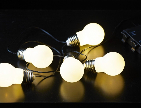 Электрогирлянда GLOW, 5 тёплых белых ламп, 1 м, таймер, батарейки, уличная, Star Trading