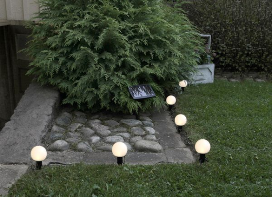 Садовая гирлянда-светильники СФЕРА СВЕТА, 6 тёплых белых LED-ламп, солнечная батарея, 5+2 м, Star Traiding