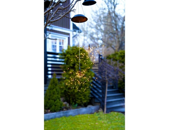 Садовый светильник подвесной FIREWORK, 90 тёплых белых микро LED-огней, солнечная батарея, 45х26 см, Star Trading
