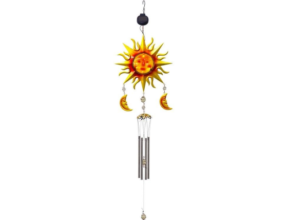 Садовый светильник подвесной МУЗЫКА ВЕТРА И СОЛНЦА, 3 белых LED-огня, солнечная батарея, 29х95 см, Star Traiding