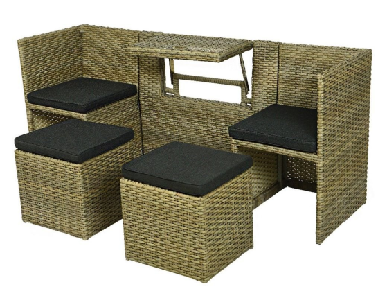 Мебель для балкона и лоджии ЦЮРИХ, искусственный ротанг, 59x110x80 см